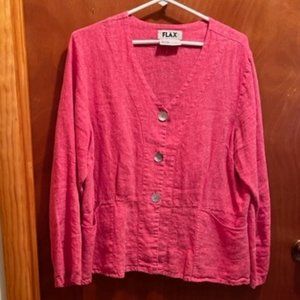 FLAX  Long Sleeve Button Down  Top/ jacket